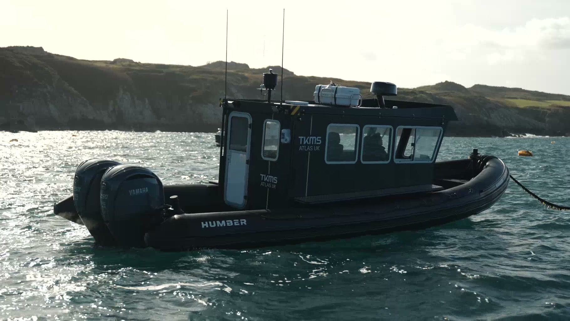 Quinquari Marine Humber cabin RIB on the water